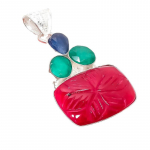 Ka&scaron;miiri Punane Rubiin, Smaragd V&auml;&auml;riskivi 925 Sterlingh&otilde;be Ehted Ripats 2,17 AH-5193 2.17 punane