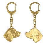 Beagle - Gilded key ring with dog, handbag decoration, luxury accessory by Art-Dog brand