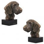 Dachshund Wire-haired, Wiener dog, Badger dog - Dog statue, bust on stone base, sculpture, trophy for dog show by Art-Dog brand