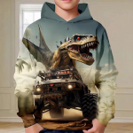Pusad Autodinosaurused 3D-prindiga dressipluusid poisid t&uuml;drukud unisex kapuutsiga mood dressid lastele Suured kapuuts dressid mantel 100