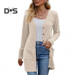 Naiste talvine s&uuml;gismantel Kootud &uuml;he rinnaga pikkade varrukatega &uuml;hev&auml;rvilised elastsed pehmed taskud, soe, keskmise pikkusega naiste jakk M veinipunane v&auml;rv