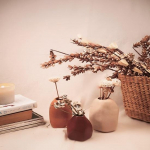 Ainulaadse disainiga keraamilised lillevaasid kodu kaunistamiseks, tugeva ja mati viimistlusega,(Beež, 3 tk pakis)