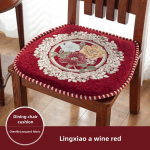 Kohandatud peene tikitud lilledega U-kujulised istmepadjad rihmadega Hiina stiilis puuvillane linane kontori kodu toolipadjad libisemiskindel t&otilde;mblukk 44x42cm (with straps)