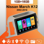 Autoraadio Android Auto Carplay Nissan March K12 2002-2010 Multimeediumipleieri peakomplekt Stereo GPS Navigatsioon BT WIFI 1+16GB 1+16GB