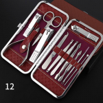 12-19 tk manik&uuml;&uuml;ri k&uuml;&uuml;nek&auml;&auml;ride komplekt Professionaalsed k&uuml;&uuml;nek&auml;&auml;rid pedik&uuml;&uuml;rik&auml;&auml;rid roostevabast terasest kaasaskantav majapidamismanik&uuml;&uuml;r 16pcs punane