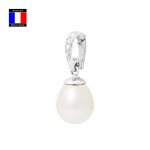 Ripats &ndash; Compagnie G&eacute;n&eacute;rale des Perles &ndash; 0,03 Ct teemandid &ndash; 9&ndash;10 mm kultiveeritud p&auml;rl &ndash; 18 Kt valge kuld