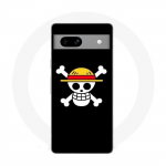 Coque Maniacase pour Google Pixel 7a Drapeau One Piece Pirate Rap et Chapeau de Paille