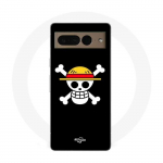 Coque Maniacase pour Google Pixel 7 Pro Drapeau One Piece Pirate Rap et Chapeau de Paille