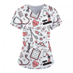 Meditsiinit&ouml;&ouml;riistad Graafiline Tervishoiuvorm &Otilde;ekliinik Hooldus T&ouml;&ouml;riided Haigla vabaaja T-s&auml;rk L&uuml;hikeste varrukatega pluus Naiste Meditsiiniline 4XL