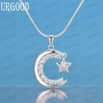 925 Sterling Silver Moon tsirkoon ripats Kaelakee Moodsad pulmaehted S-40CM