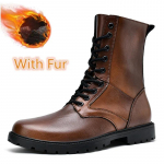 MoodneLuksuslik Br&auml;nd Talvised Meeste K&otilde;rged Jalan&otilde;ud Ehtne Nahk meeste Pahkluusa Saapad &Otilde;mmeldud Kingad K&otilde;rge Kvaliteediga Jahindus Saapad 44