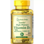 Puritan's Pride - D3-vitamiin 1000 R&Uuml; 200 Softgels