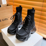 Mood Kevad S&uuml;gis Mood Sokid Saapad naistele Pehme tallaga naiste platvormkingad Disainer Suurenda vabaaja elastsed saapad Naistele 34