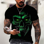 Fashion Trend Skull Pattern Meeste T-s&auml;rgid 6XL Plus Size l&uuml;hikeste varrukatega Street Gothic Horror Skeleton Meeste topsid O-kaelusega vabaaja T-s&auml;rgid meeste T-s&auml;rgid S