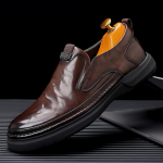 Moodsad Loafers Kingad Meestele 2024 Uued S&uuml;gisesed Kingad Meeste Mood Slip-on Paksude Tallad S&otilde;idukingad Kontori Nahast &Auml;rimeeste Mugavuskingad 38 pruun