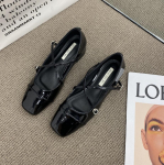 Moodsad Mary Jane kingad naistele 2024 Retro keskmise kontsaga naiste &uuml;ksikud kingad Pehmed ja mugavad punased baleriinad Zapatos De Mujer 39 must