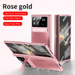 Luksuslik &Auml;ri Matt Kattega Hinge Kokkuklapitav &Uuml;mbris Xiaomi Mix Fold 3 jaoks Stend T&auml;ielikult Kattev Kriimustusvastane Objektiivi Klaaskile P&otilde;rutuskindel Kaitsekate Xiaomi Mix Fold 3 roosa kuldne v&auml;rv