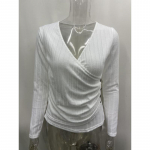 YYFS Naiste mood vabaaja kevads&uuml;gise &uuml;hev&auml;rvilise tr&uuml;kiga pikkade varrukatega V-kaelusega pluusid ja s&auml;rgid XXL