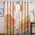 Abstract Art Anthestic Boho Morandi Aknakardinad Elutoa Rulood Magamistoa Vannitoa K&ouml;&ouml;k Kontoriuks Kodukaunistus 2tk 100W160H(CM)40x63in&Grommet Top