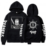 Berserk Guts Hoodies Meeste Naiste Graafilise tr&uuml;kiga pikkade varrukatega t&auml;navar&otilde;ivad Jaapani stiilis manga kampsunid Fliisist lahtised pehmed riided S