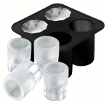 4-pesaline silikoonist j&auml;&auml;kuubikuvormi alus viskiklaasi jaoks, korduvkasutatav silindrikujuline j&auml;&auml;topsivorm s&uuml;gavk&uuml;lmiku jaoks - Ideaalne jookide ja jookide jaoks must