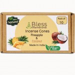 BLESS INTERNATIONAL Ananass ja kookos 100% naturaalne - viiruk - k&auml;bid K&auml;sitsi valmistatud - k&auml;sitsi kastetud orgaanilised kemikaalid - puhas puhastamiseks - l&otilde;dvestamiseks Pack Of 10 Cones