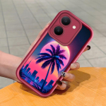 Pehme silikoonist ruudukujulise redeli mustriga telefoni&uuml;mbris, t&auml;ielikult kattev, kaamera p&otilde;rutuskindel kaitse, kummist &uuml;mbris Vivole Vivo Y32 must