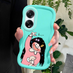 V&auml;rvitud muster Big Wave Edge pehme silikoon materjal Macaron telefoni &uuml;mbris p&otilde;rutuskindel kaitsev kummist &uuml;mbris OPPO Reno Realme jaoks Realme 11 Pro+ 5G sinine