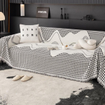 Geomeetrilised mustrid Chenille'ist diivanikatted elutuppa P&otilde;hjamaade stiilis diivanir&auml;tik tutikestega Kodu libisemiskindlad katted Tekid vooditele 180x130