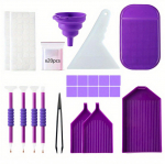 DIY teemantmaali kunstikomplekt koos hoiukasti, pintsettide, kandiku jne. - K&otilde;ik-&uuml;hes k&auml;sit&ouml;&ouml;komplekt