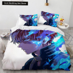 Uus Anime My Hero Academia Voodipesu Komplekt Anime Tegelased Tekikate 3D Multikas Pol&uuml;ester Tekikate Kuninganna Kuninga Suurus Lapsed Poisid EU single(135x200cm)