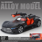1:24 AMG Vision GT Speed ​​and Furious sulamist automudel, survevalatud m&auml;nguasi heli ja valgusega S&otilde;iduki lauaplaadi kaunistused Dekoratiivsed m&auml;nguasjad Lastele Poistele Kingitus Matte must