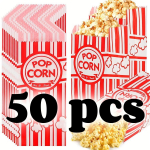 200 tk popkorni meenekotid punase triibuga kommipaberkotid nougat k&uuml;psise leiva r&ouml;stsai kotid filmipeoks s&uuml;nnip&auml;evapeoks suupistete kaubakott 21x9x6cm