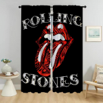 Halloweeni kaunistus The Rollings Stones s&auml;&auml;sevastased kardinad 2 t&uuml;kki t&uuml;ll magamistoa jaoks Kaasaegsed elutoa kardinad Varjud W50xH70cmx2pcs-CL