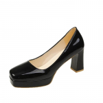 Uued kandiliste kontsadega pumbad naiste kingad lakknahk seksikas pulmapidu ametlik vaba aeg super suur 35 must