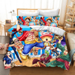 &Uuml;hes t&uuml;kis Anime Tekikate Komplekt Tekk Tr&uuml;kitud Nika Luffy Gear Multikas Kaksiksuuruses Voodipesukomplektid Kingitused 3-osaline Komplekt Kodu Kaunistus EU Single 135x200cm