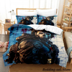 M&auml;ng Call of Duty Simon Ghost Riley Voodipesukomplekt Joonisfilm Anime Kolmeosaline Komplekt T&auml;iskasvanu Laps Magamistuba Tekikotikomplektid 3D Laske M&auml;ng EU Single 135x200cm