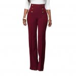 Naiste venivad bootcut l&otilde;ikega kleidip&uuml;ksid vabaaja k&otilde;rge v&ouml;&ouml;kohaga sirge s&auml;&auml;rega &auml;rip&uuml;ksid n&ouml;&ouml;biga M veinipunane v&auml;rv