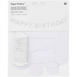 Guirlande Happy Birthday blanche 5 m