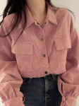 Vintage velvetist k&auml;rbitud jakk Naiste Korea moodne pikkade varrukatega n&ouml;&ouml;riga pluusid Naiste vabaaja lahtised &uuml;herealised mantlid L