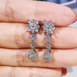 Pruudi ehete kaelakee komplekt galvaniseeritud plaatina Ultra Flash tsirkoonist komplekti kett