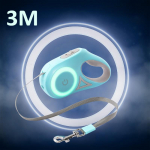 3/5M automaatne koerarihm Sisset&otilde;mmatavad LED-valgustid Moodsad valgusrihmad koerakutsikale lemmikloomale Flexi k&otilde;ndimisrihm