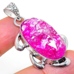 Crack Crystal Handmade 925 Sterling Silver Jewelry Pendant 1.89 b5v45