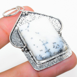 Dendrite Opal Handmade 925 Sterling Silver Jewelry Pendant 2.40 o7z31