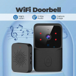 Madala v&otilde;imsusega Tuya Smart WiFi video uksekell HD juhtmeta koduvalve koos kahesuunalise k&otilde;nega akutoitega USB-taaslaetav lihtne paigaldus M6 must