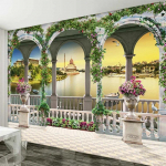 Euroopa stiilis 3D tapeet loodusmaastiku fotoseinamaalingud elutuppa, teleri- ja diivanitaustapeet 200 cm(W) x 140 cm(H)