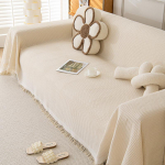 Kahepoolne puuvillase l&otilde;ngaga pleed diivanikate 180x230 cm