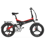 LANKELEISI G650 500W mootor 48V12.8AH aku linn kokkupandav e-jalgratas 48V 500W 12.8Ah must/punane