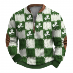 Meeste Retro Casual gradienttr&uuml;kiga kampsun L armee roheline v&auml;rv