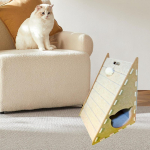 2 in 1 Cat Scratcher Pad Cardboard Creative Portable Standing Pet Interactive Toy Triangle Regular